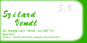 szilard vendl business card